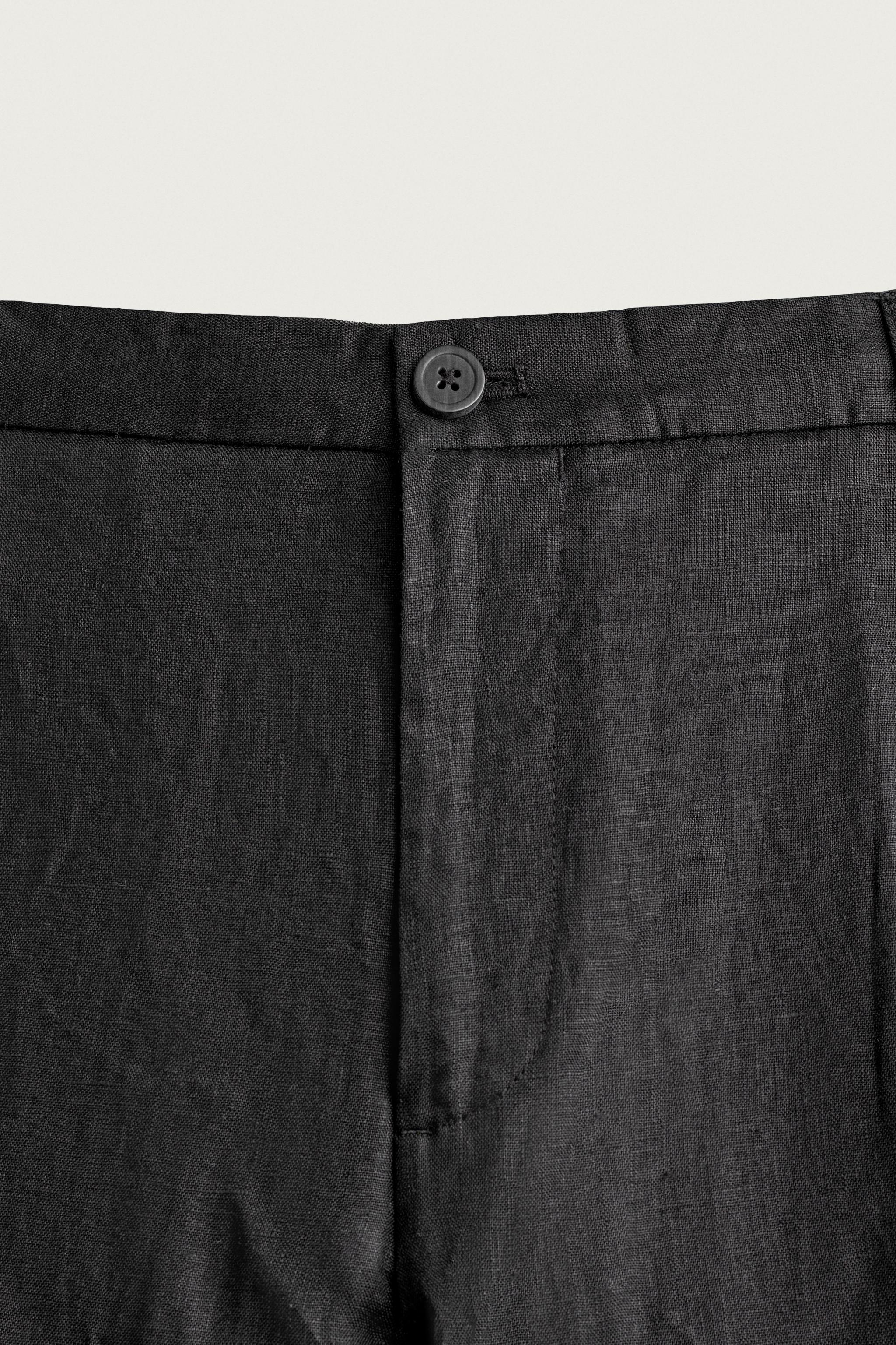 100% LINEN REGULAR FIT PANTS